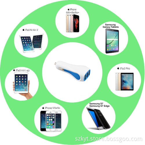 Promotional 5V4.5A 3 port usb car charger ,usb car travel charger ,multi port usb car charger